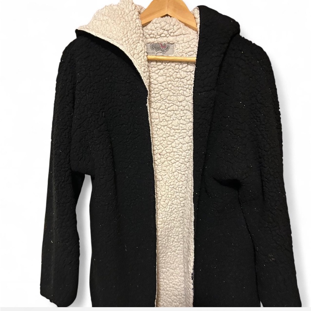 Ecote Black Jacket with Cream Sherpa Lining